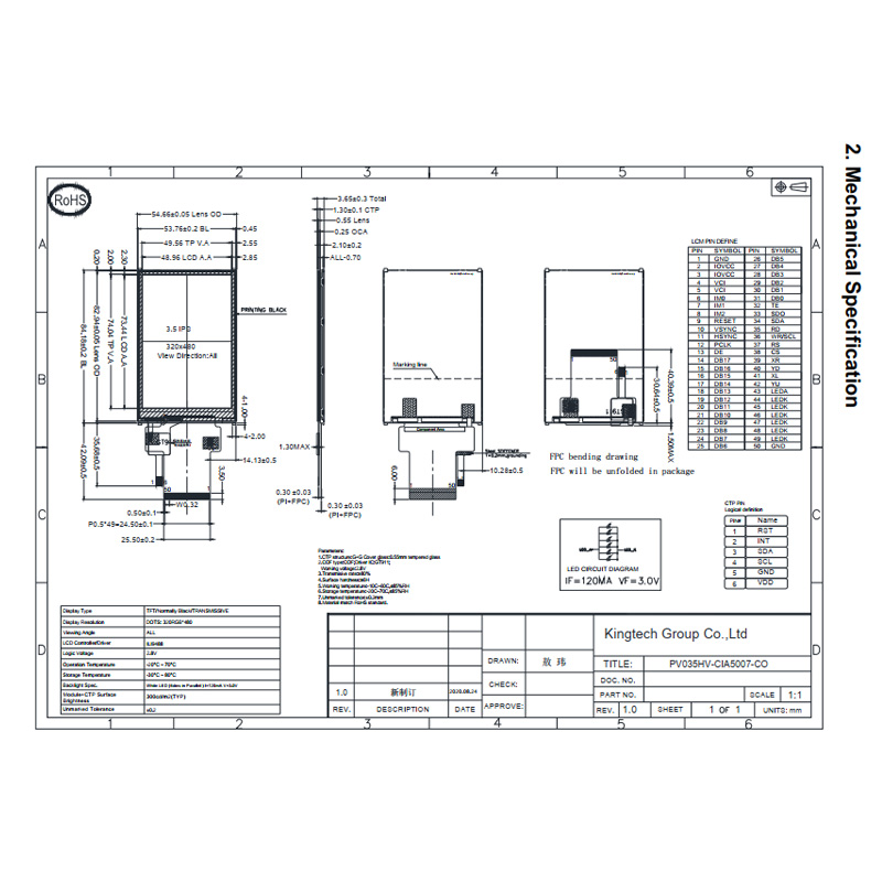 3.5-PV035HV-CIA5007-CO Mechanical Drawing