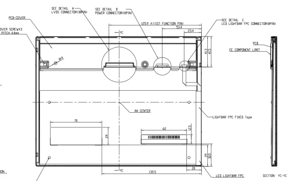 10.4 inch screen PV104004YH30E back