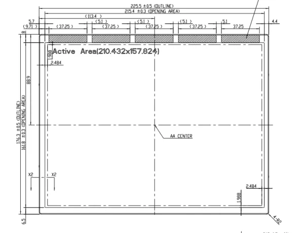 10.4 inch screen PV104004YH30E front